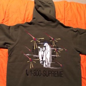 OLIVE GREEN DEADSTOCK SUPREME 1-800 HOODIE 🤩🤩🤩